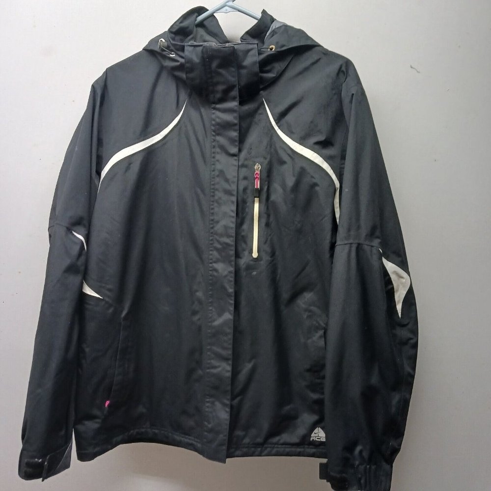 Vtg Nike ACG Jacket Womens XL 3 Storm Fit Black Shell  Fleece Black White